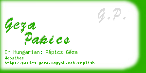 geza papics business card